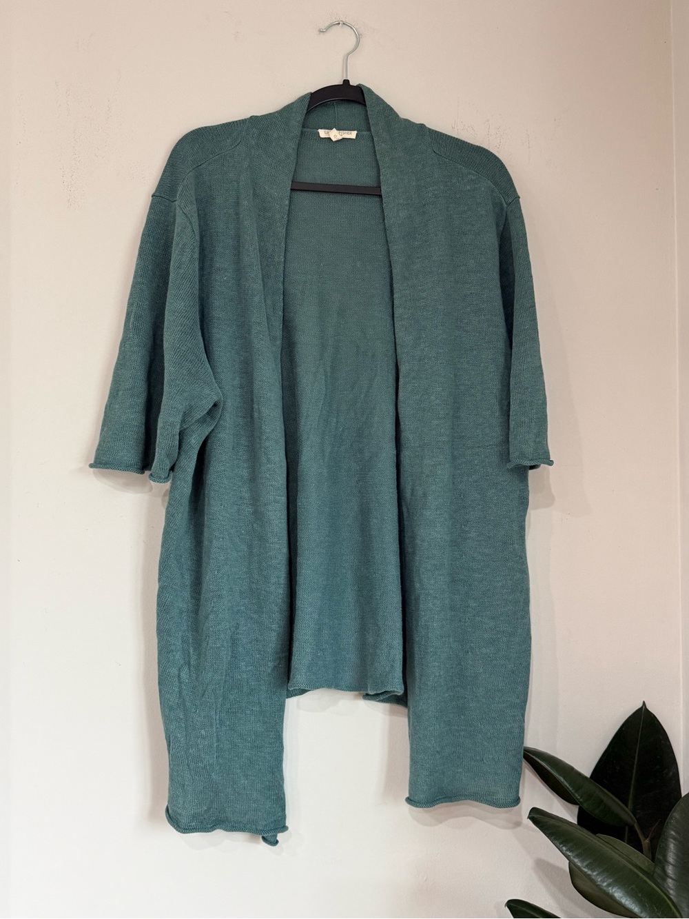 Eileen Fisher 100% Linen Open Front High-Low Cardigan 2X Plus Size - Picture 2 of 6